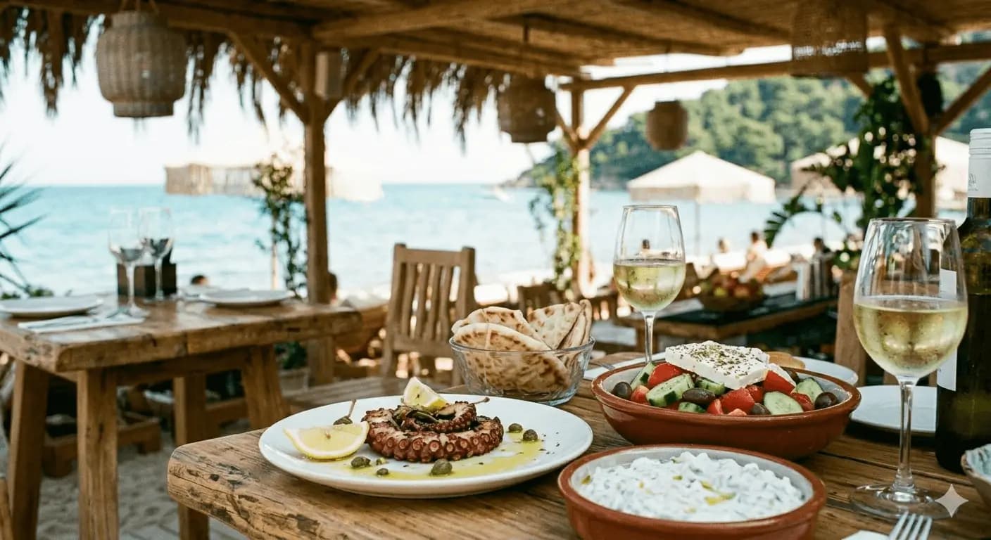 Mediterranean cuisine at Agistri Beach Bar